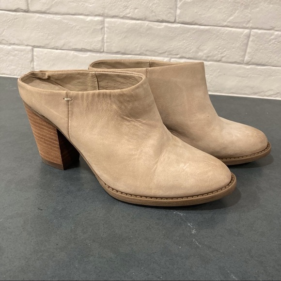 Aldo sz 6 light tan leather heeled mules - Picture 8 of 14